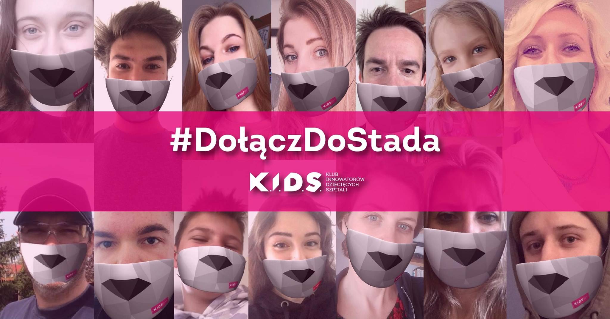 Maseczka z wilkiem - #dołączdostada - akcja Fundacji K.I.D.S.