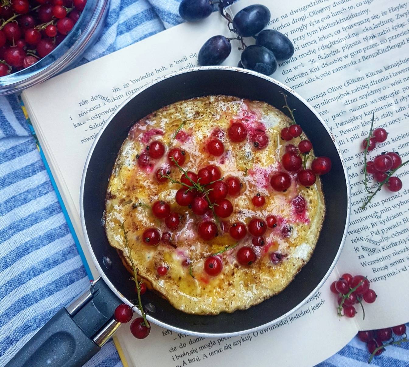 Omlet cynamonowy z porzeczkami - przepisy z czerwonymi porzeczkami.
