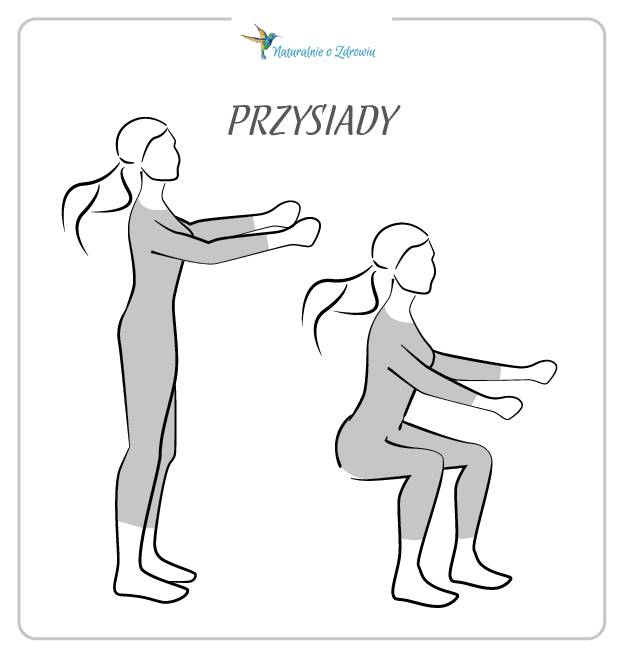 Ćwiczenia przed nartami na wzmocnienie mięśni nóg - przysiady.
